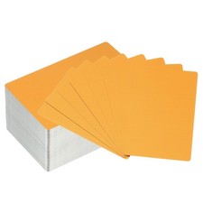 300 Pack Metal Business Cards Blank, 0.21mm Thick 3.4x2.1 Inch Aluminum, Orange