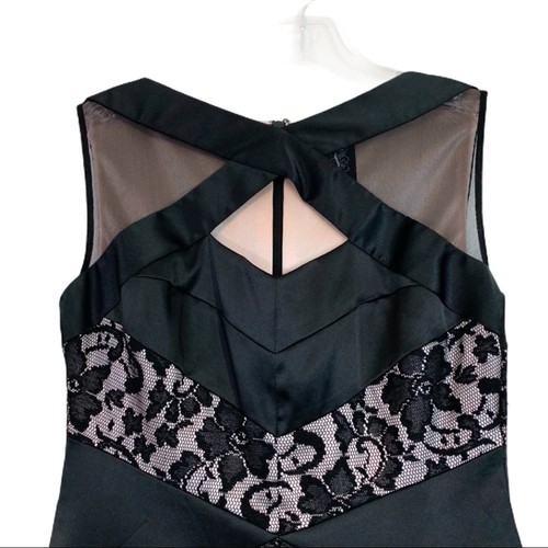 Vestido Jax negro de encaje sin mangas con recorte talla 2 nuevo con etiquetas - Imagen 2 de 8
