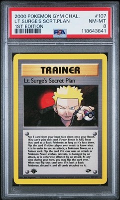 2000 Pokemon Gym Challenge #107 Lt.Surge's Secret Plan 1st Edition PSA