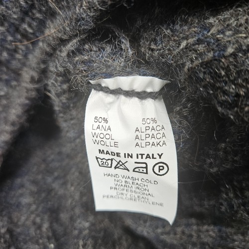 Gran Sasso Sweater Mens 52 M? Gray Blue Soft Alpaca Wool Half Zip Made In Italy - Picture 8 of 15