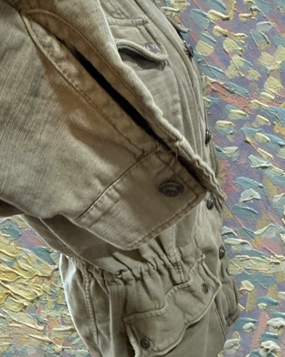 FREE PEOPLE Not Your Brother's Surplus Jacket in Distressed Olive Green Size XS - Bild 19 von 21