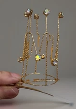 Mini Crystal Crown Hairpin Gold Color Jewelry Tiara Clip Princess Queen Hair