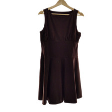 Quince Women Organic Stretch Jersey Drop Waist Mini Dress Espresso L