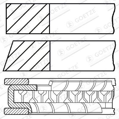 Segments pistons GOETZE 08-521500-00 pour réfection moteur Land Rover STC1427