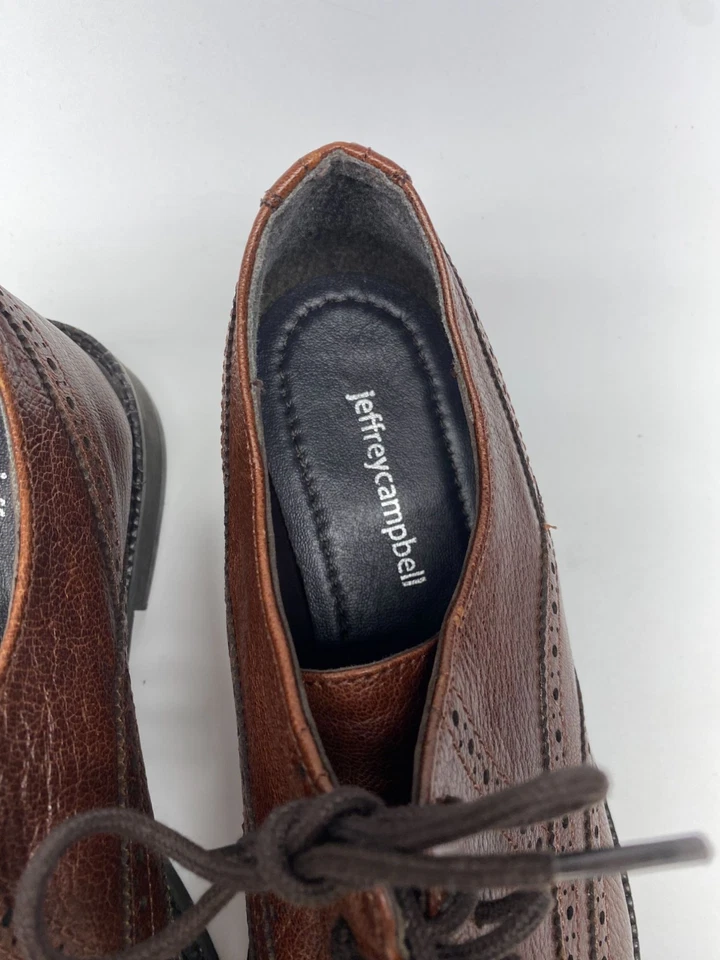 Oxford Jeffrey Campbell para mujer Moyra cuero marrón brogue talla 8,5 Foto 3 de 4