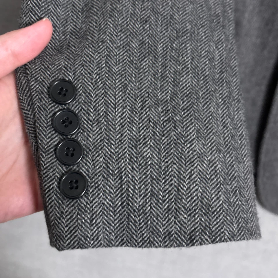 Vintage Gap Sport Coat M Gray Wool Herringbone Tweed Blazer Classic Casual 40R - Image 4 of 4