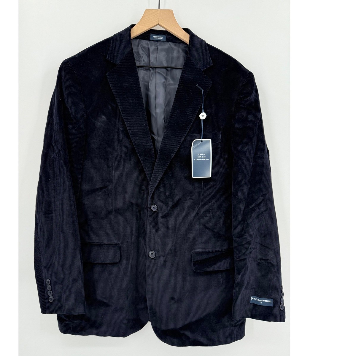 とみ様 Saddlebred Corduroy Blazer Mens 42R Navy Blue Sport Coat Jacket