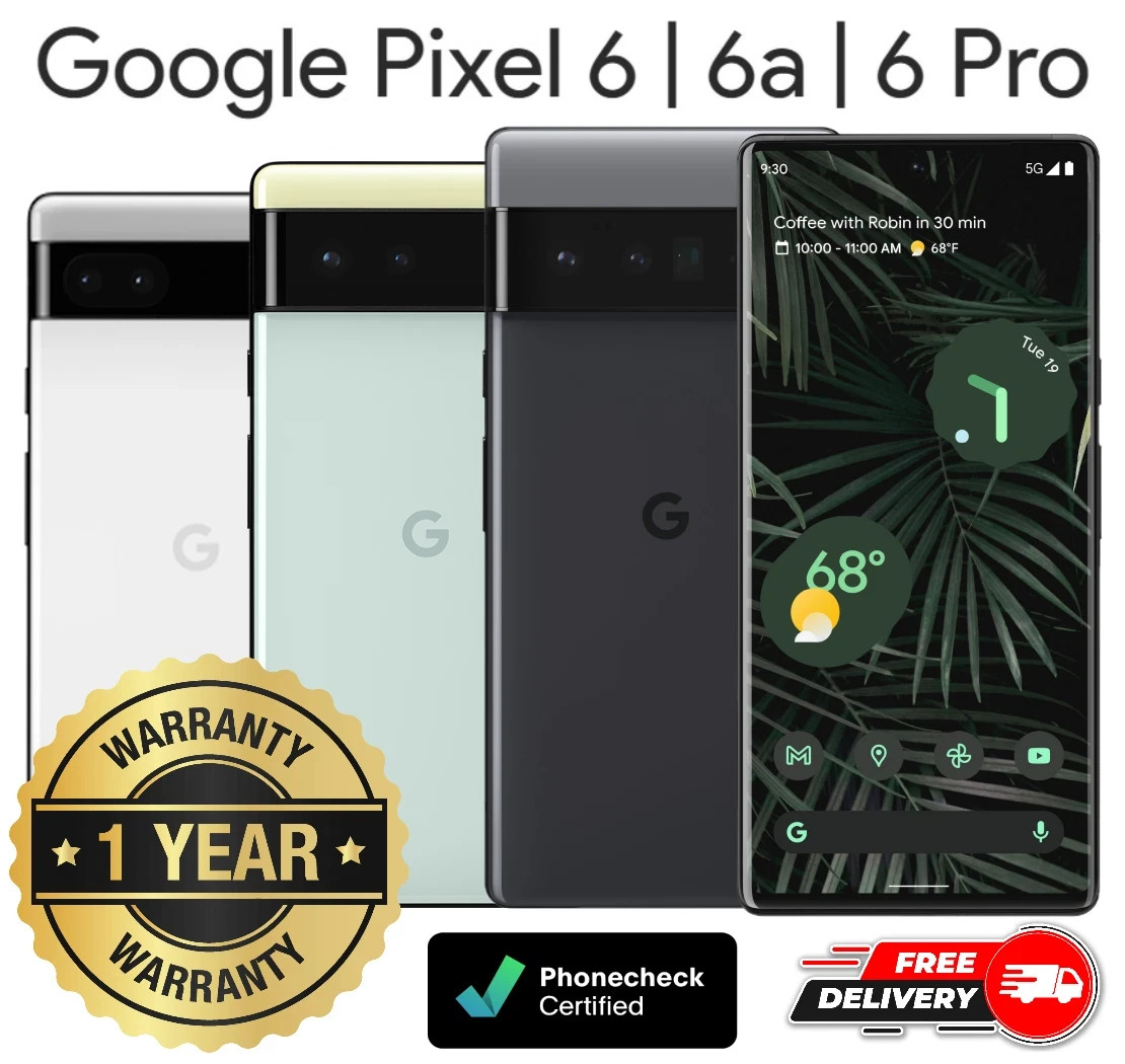 Google Pixel 6 | 6a | 6 Pro - 128GB 256GB 512GB - Unlocked Verizon T-Mobile AT&T