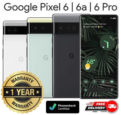 Google Pixel 6 | 6a | 6 Pro - 128GB 256GB 512GB - Unlocked Verizon T-Mobile AT&T