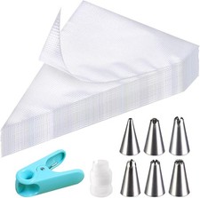 100 Stück Spritzbeutel Einweg Set, Mit 6 Ver...