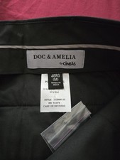 Men's Black Server Pants Doc  Amelia Cintas Poly Wool Blend Hospitality New 46R