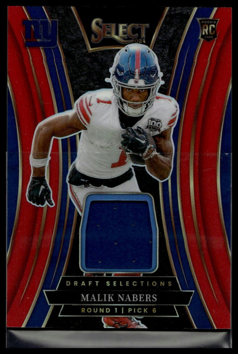 2024 Panini Select #DSM-MNS Malik Nabers Draft Selections Red Prizm RC