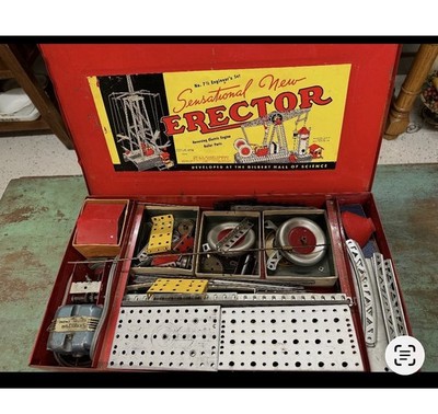 Antique Approximately 1938 Gilbert Erector ￼ Set Complete And Original
