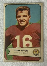 1954 Bowman Football # 55 Frank Gifford Giants Rookie Card . rookie card picture