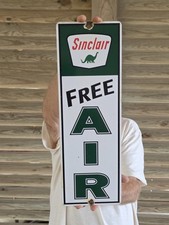 Vintage Sinclair Gasoline Free Air Porcelain Sign Dealership Sign 18x6