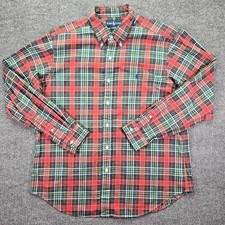 Polo Ralph Lauren Shirt Mens Large Classic Fit Red Plaid Button Down Long Sleeve
