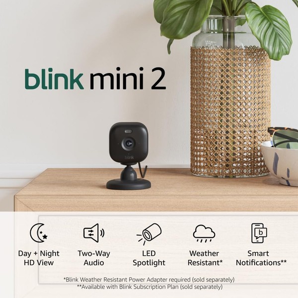 Alternate view of Blink Mini — Home Security Pet Camera(s) Video, Color N... Fas