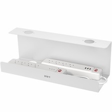 VIVO White Extra Deep Under Desk Cable Management Tray