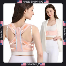 Women  s Back Posture Corrector Support Brace S/M Breathable Mesh Pink