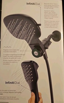 Moen 220C4EPBL Verso Combo Shower Rain Handheld Infiniti Dial, Matte Black