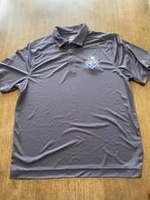 Cutter Buck MLB Mens Large 2015 World Series Champions Royals Navy Polo