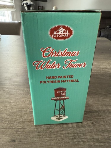 FG Square - Christmas Village 7" Water Tower, Light Up Fountain & News Stand - Picture 4 of 21