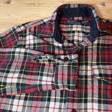 Vintage Polo Ralph Lauren Flannel Shirt Men Medium Red Plaid Workshirt Country
