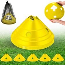 ShinyRelief Jumbo Soccer Disc Cones with Mesh Bag - Large Agility Training