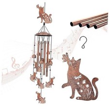 Wind Chimes Outdoor Gifts for Women/Men/Mom/Grandma/Wife/Friends Birthday Cat