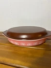 Pyrex Vintage Pink Daisy Casserole Dish, Flower Oblong Divided - Antique 1.5 qt