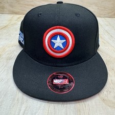 NEW sz 7 5/8 Captain America Marvel Lids Premium Exclusive Hat Cap Fitted Black
