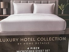 Luxury Hotel Collection Home Details Full 4 Pc Microfiber Sheet Set Soft Brown