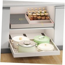 Pull out Cabinet Organizer,Width 16"-21" and 16"W-21"W X 13"D-17"D White