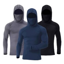Men's UPF 50 Sun Protection Hoodies, Long Sleeve Moisture Wicking Shirts wit...