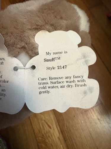 Gund 2147 SNUFFLES "SNUFF" 6” TAN Beige Small BEAR plush stuffed animal VTG NWT - Picture 4 of 5