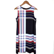 Vince Camuto Striped Round Neck Sleeveless Sheath Dress Size 8