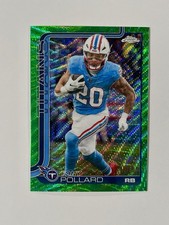 Topps 2025 Chrome Tony Pollard Tennessee Titans #290 Green Wave Prizm /99 SP