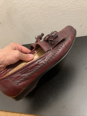Santoni Tassel Loafers Burgundy Leather Whipstitch Dress  display picture 1