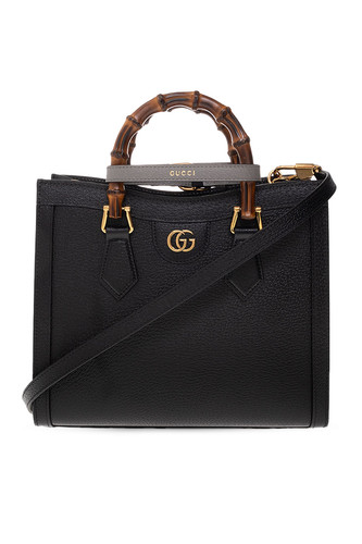 GUCCI Diana Small Black Leather Tote Bag New & Authentic
