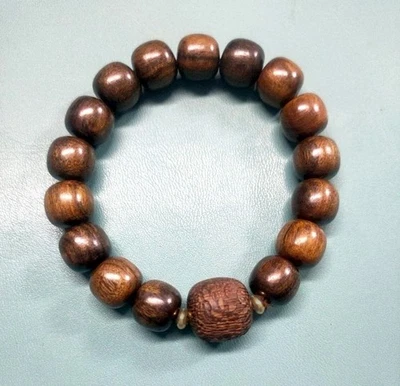 ADLERHOLZ *** Duftholz Buddhistisches Armband Glücksarmband geschnitzt 16-19 cm - Bild 1 von 4