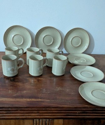 2 Espressotassen & Untertassen Denby Steingut Daybreak