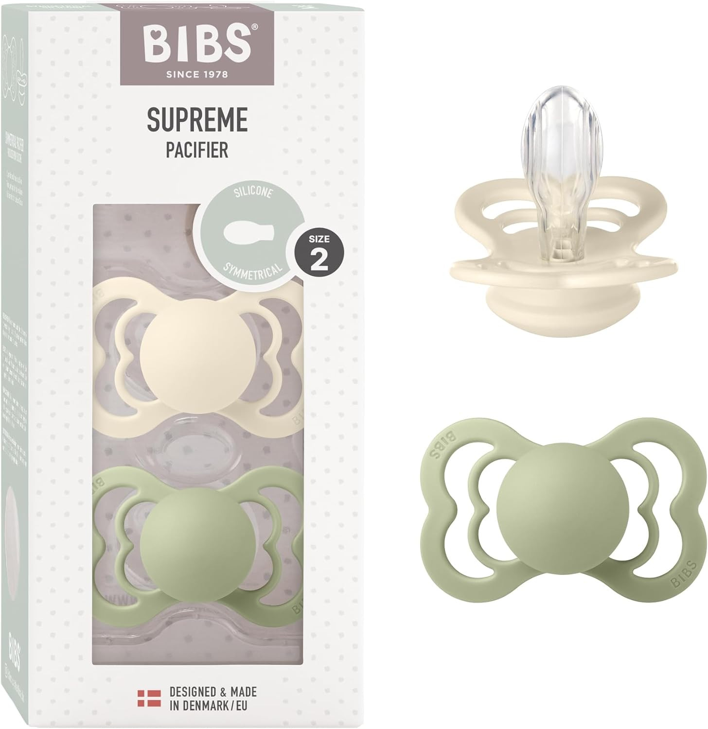Tétine Supreme pour apaiser les nuits de bébé Lot de 2 tétines danoises