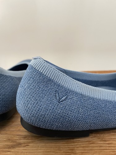 NWOB Vivaia Claire Round Toe Ballet Flats Shoes Denim Blue Women's EU Size 42 - Picture 6 of 9
