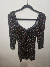 Reformation Sydney Black Floral Sweetheart Mini Dress Size 6 Event Evening
