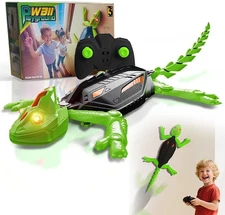 Wall Crawler Gecko - Remote Control Lizard with LED Eyes Climbs Walls .