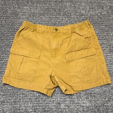 Cabelas Mens Cargo Shorts Size 38 Tan Cotton Hiking Outdoor Elastic Waist