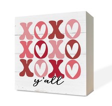 Valentines Wood Signs, Wooden Box Sign Desk Decor, XOXO Sign, Valentine's Day...