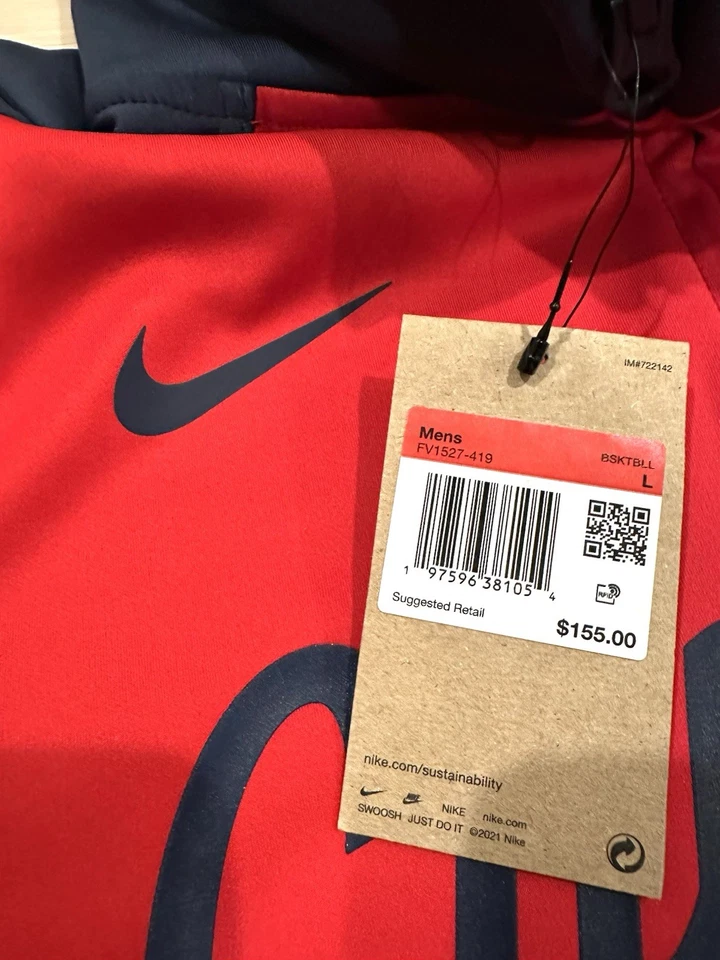 Nike LA Clippers Official NBA Pullover Basketball Warmup Hoodie Mens Large New - Image 2 of 4