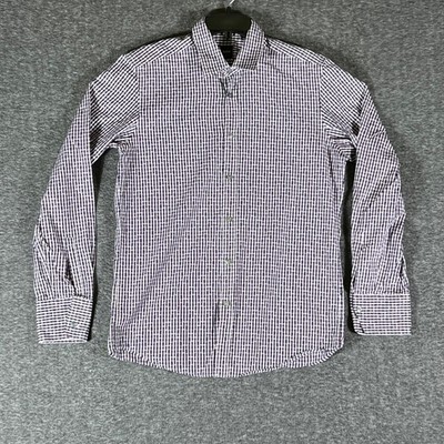 BOSS Hugo Boss Regular Fit Gingham Pattern Dress Shirt Men Size M