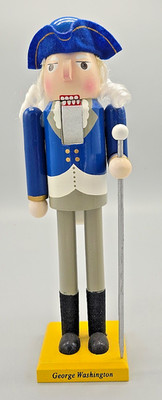 Clever Creations 14-1/2'' GEORGE WASHINGTON WOOD & FELT NUTCRACKER, unused